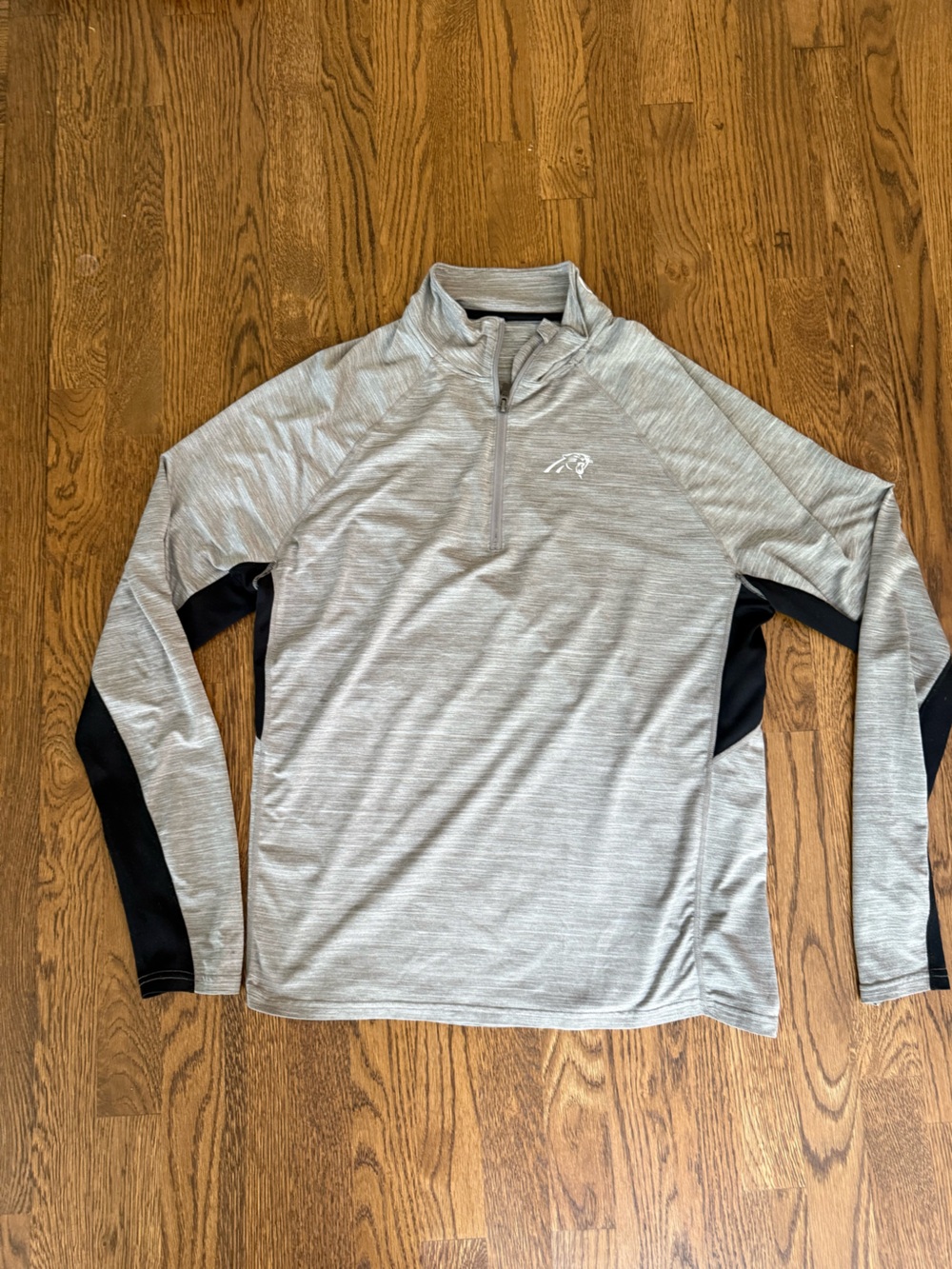 Men's Grey Quarter-Zip Performance Jacket- Carolina Panthers